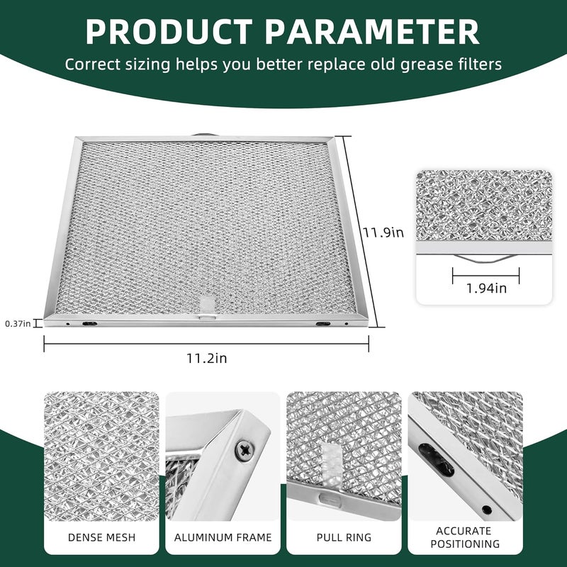 Fetechmate S99010316 99010316 Range Hood Grease Filter 11-1/4" x 11-3/4" Fit for Br-oan Nu-tone Ken-more Stove by Replaces 990721400A, 990721400, WA65AF, NTK7450000-2 PACK - Image 2